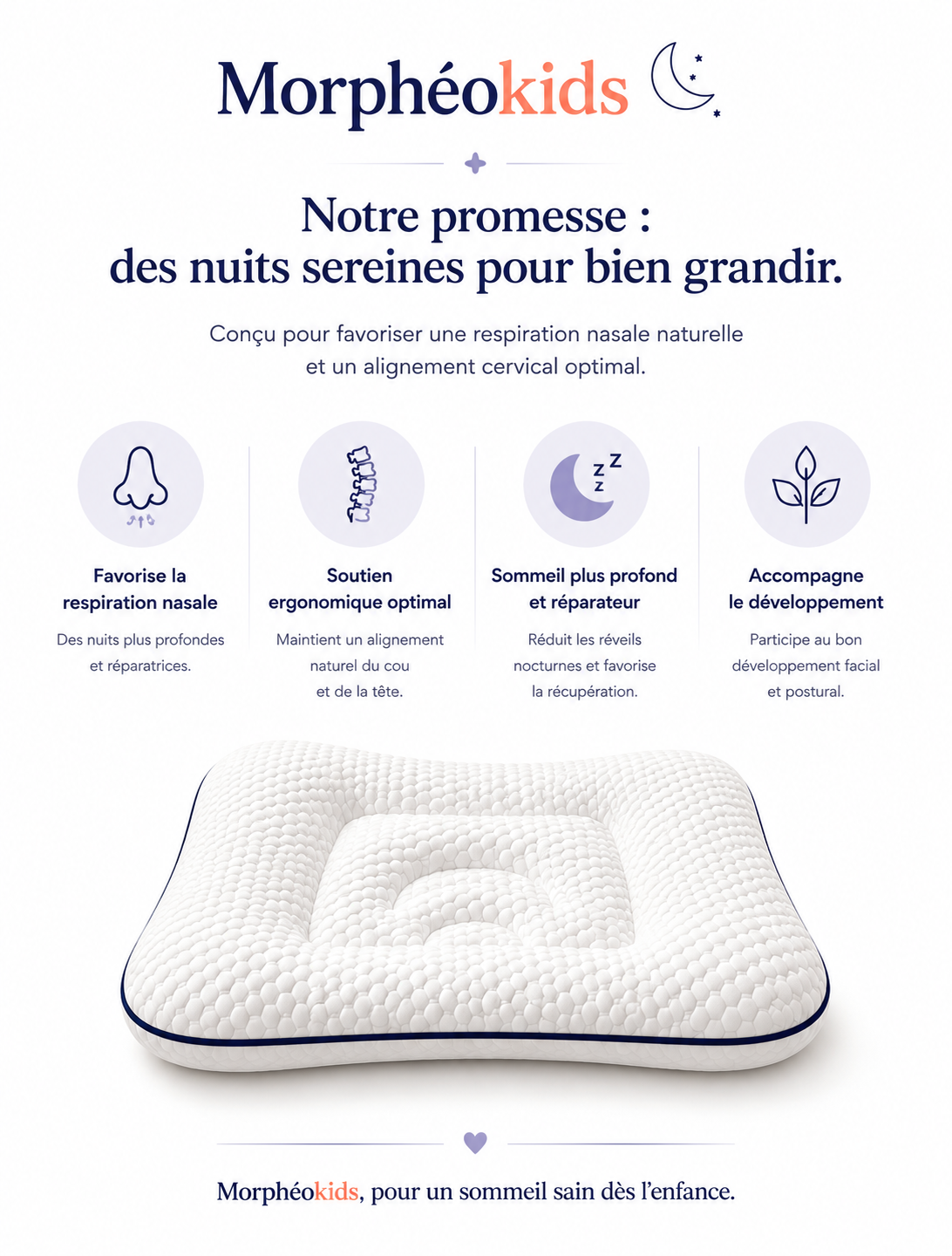 Oreiller ergonomique Morphéokids — 3-9 ans