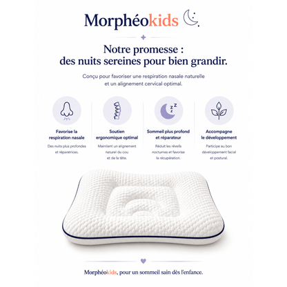 Oreiller ergonomique Morphéokids — vue de profil